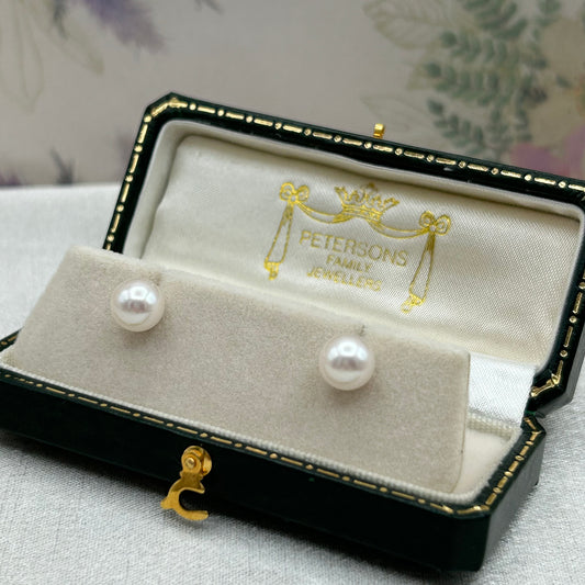 9ct Gold Cultured Pearl Ear Studs - 7.00mm