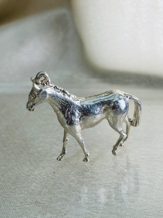Vintage Silver Charm Horse Hallmarked 1975