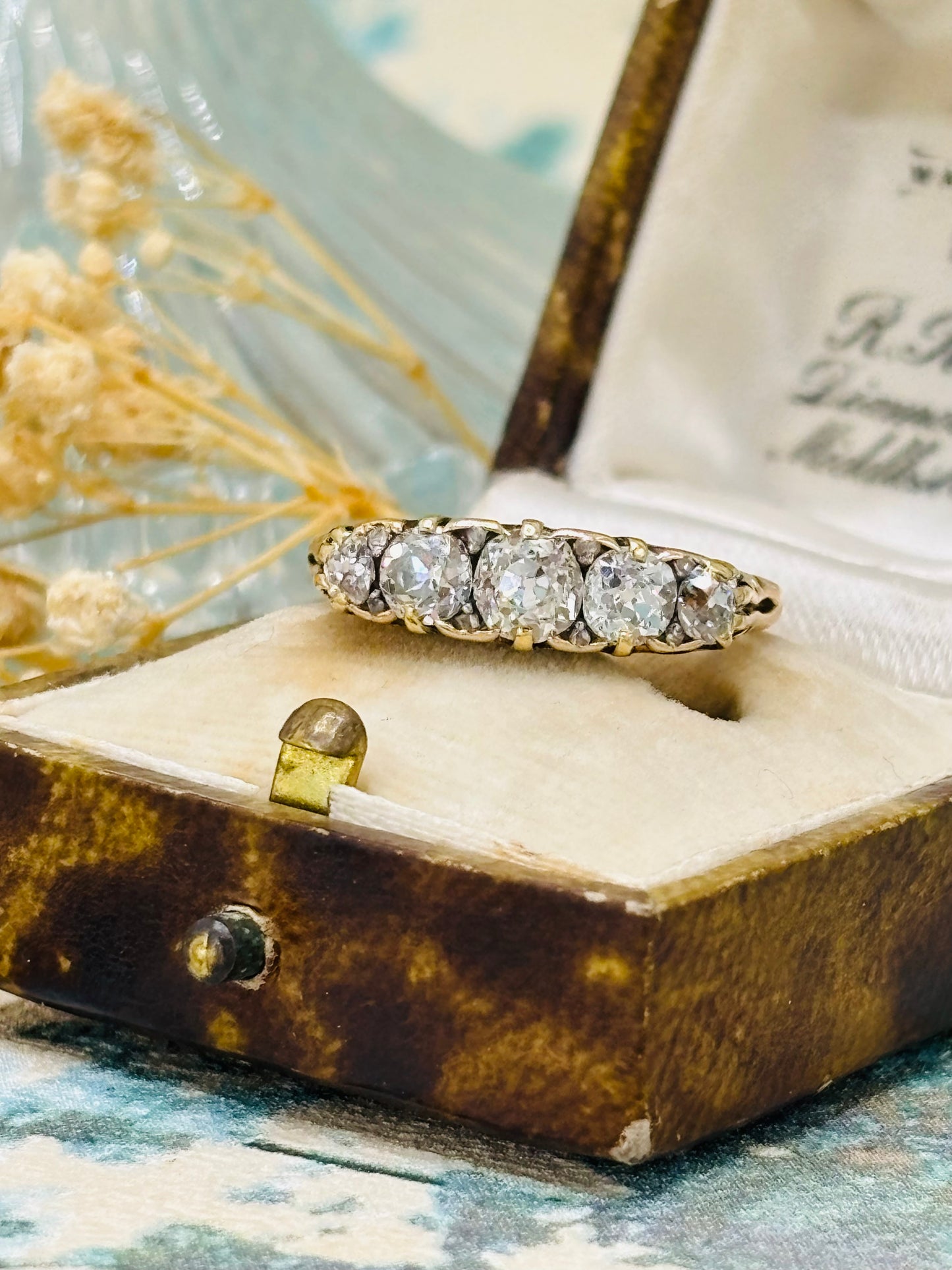 Antique 18ct Gold Diamond Boat Ring
