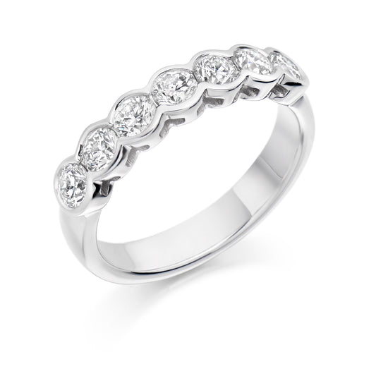 Platinum Rub-over Diamond Wedding Eternity Ring (#2390)