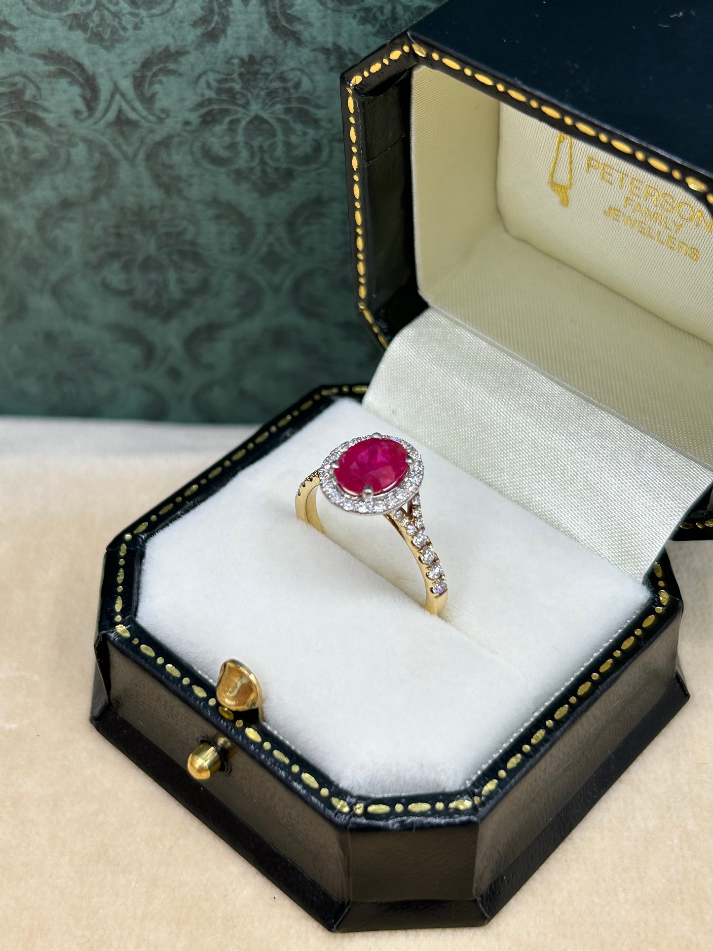 18ct Gold Ruby and Diamond Cluster Ring