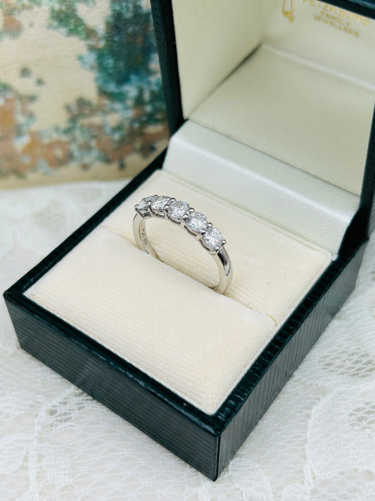 Platinum Five Stone Diamond Eternity Ring 1.00ct