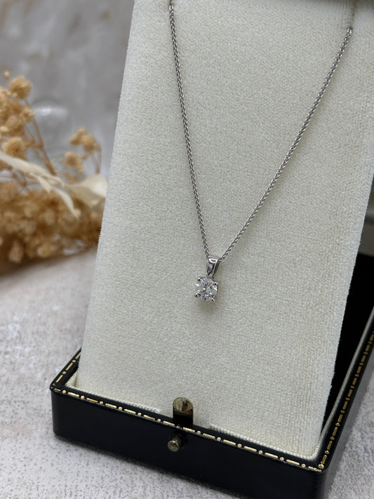 Diamond Pendant 18ct White Gold 0.60ct