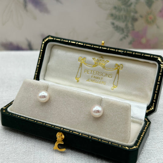 9ct Gold Cultured Pearl Ear Studs 6.00mm