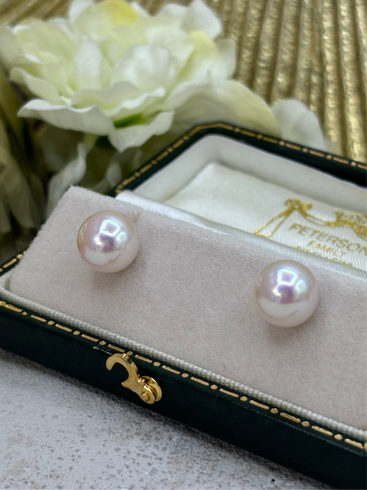 9ct Gold Cultured Pearl Ear Studs - 9mm