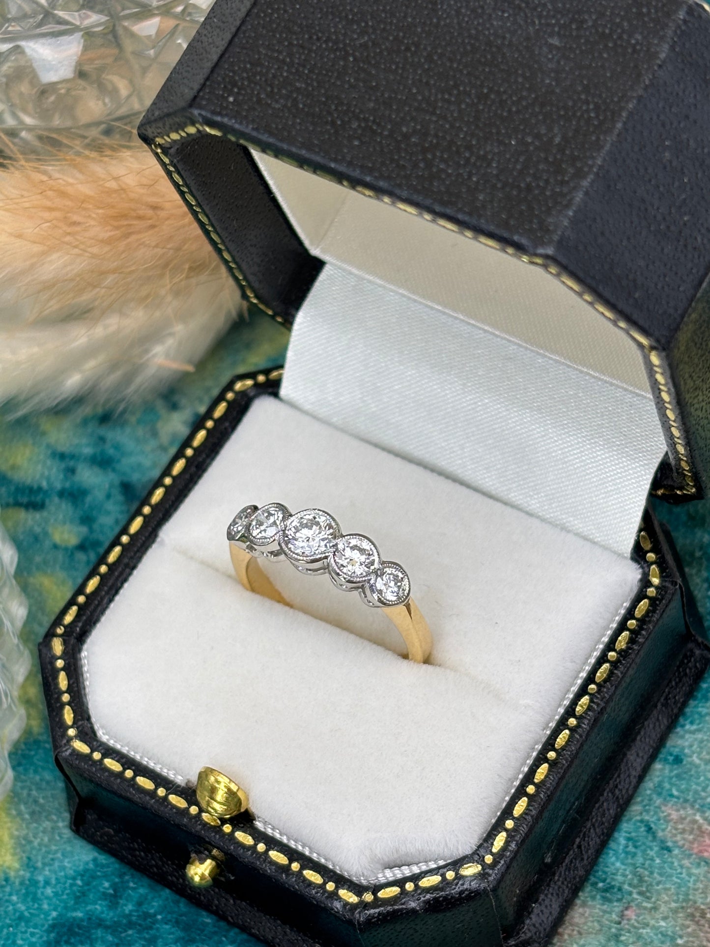 18ct Gold and Platinum Five Stone Diamond Ring