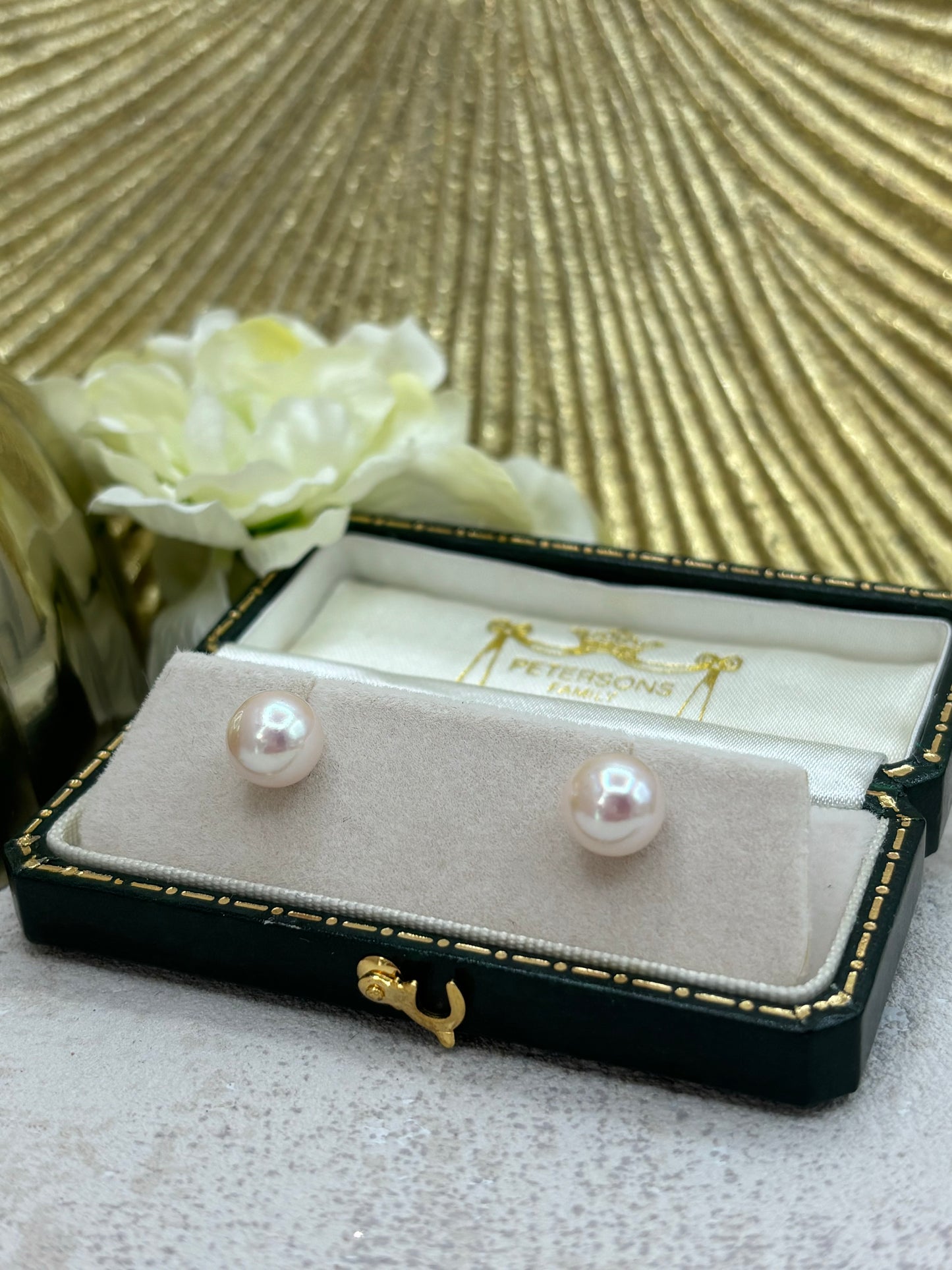 9ct Gold Cultured Pearl Ear Studs - 8mm