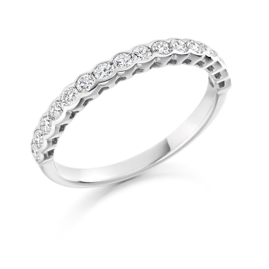 Platinum Rub-over Diamond Wedding Eternity Ring (#1427)