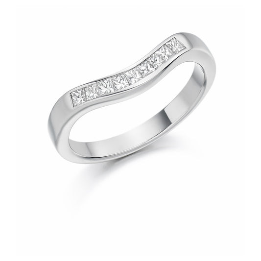 Platinum Shaped Diamond Wedding Eternity Ring (#1138)