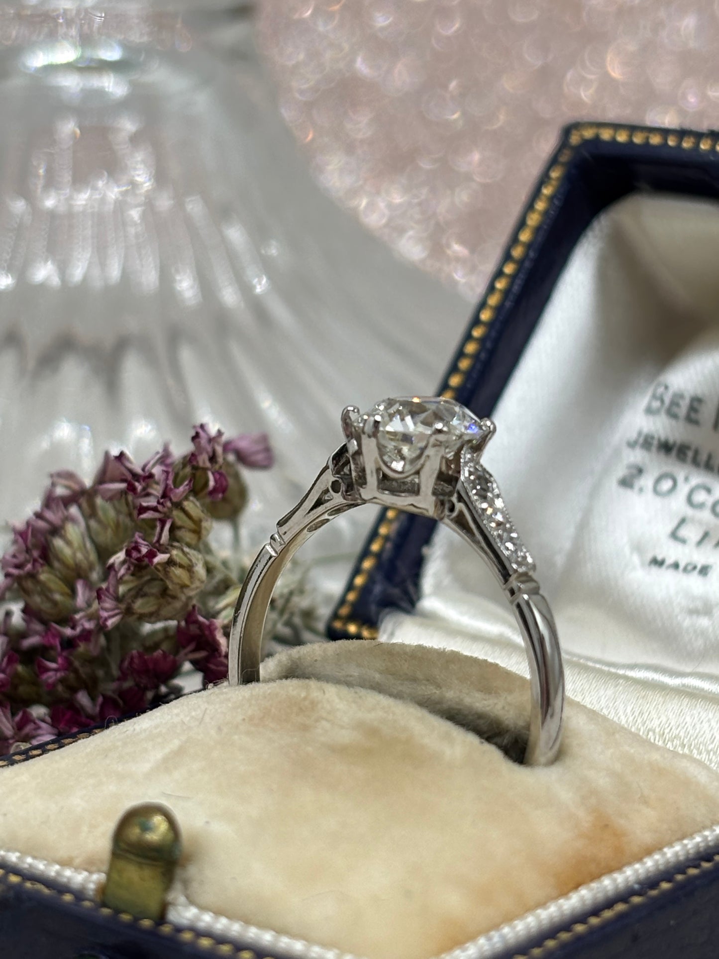 Antique Platinum Diamond Solitaire Ring - c.1900