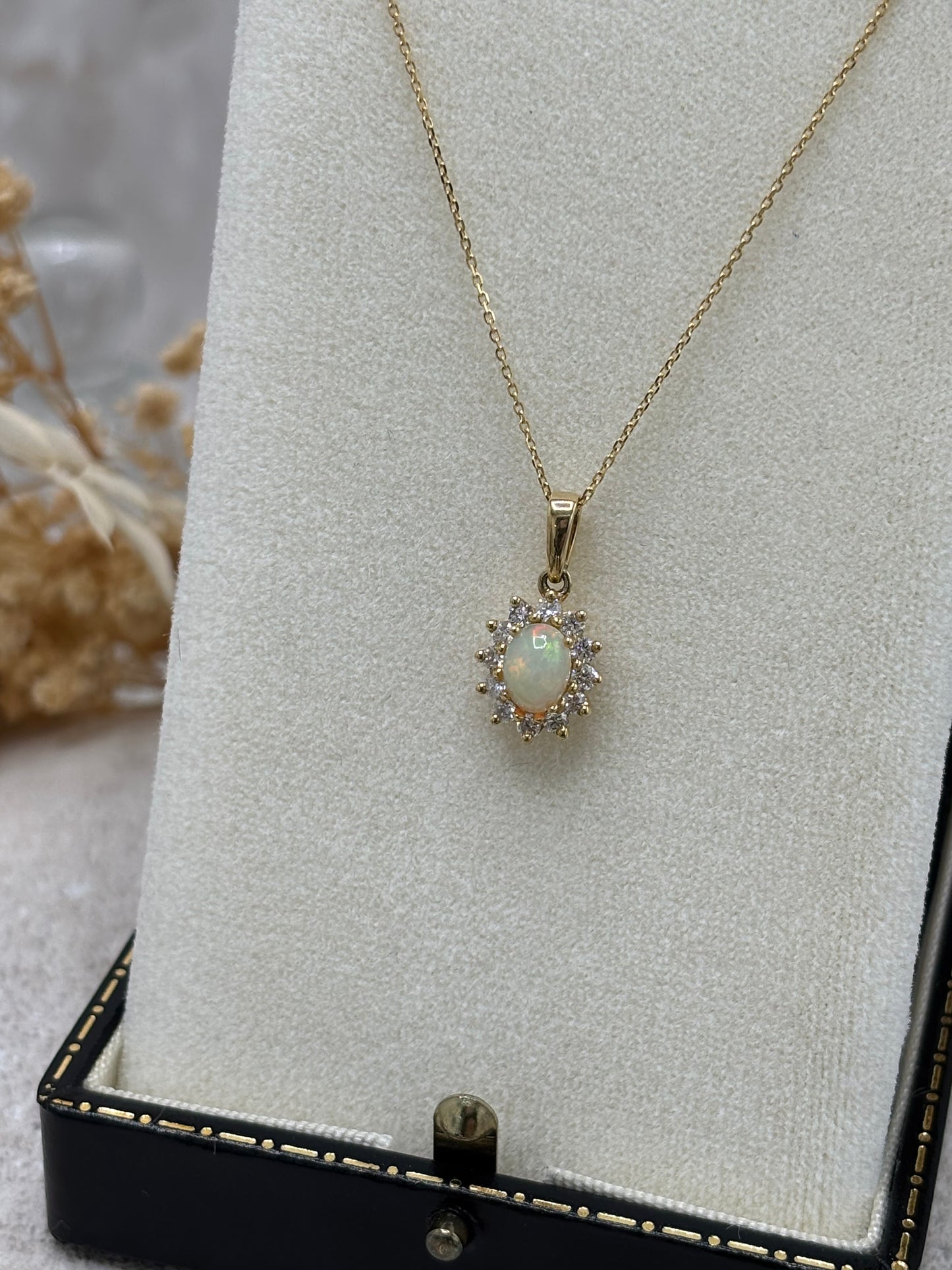 Opal and Diamond Pendant