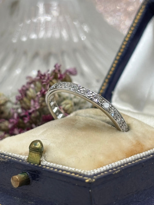 Vintage 18ct White Gold Full Diamond Eternity Ring