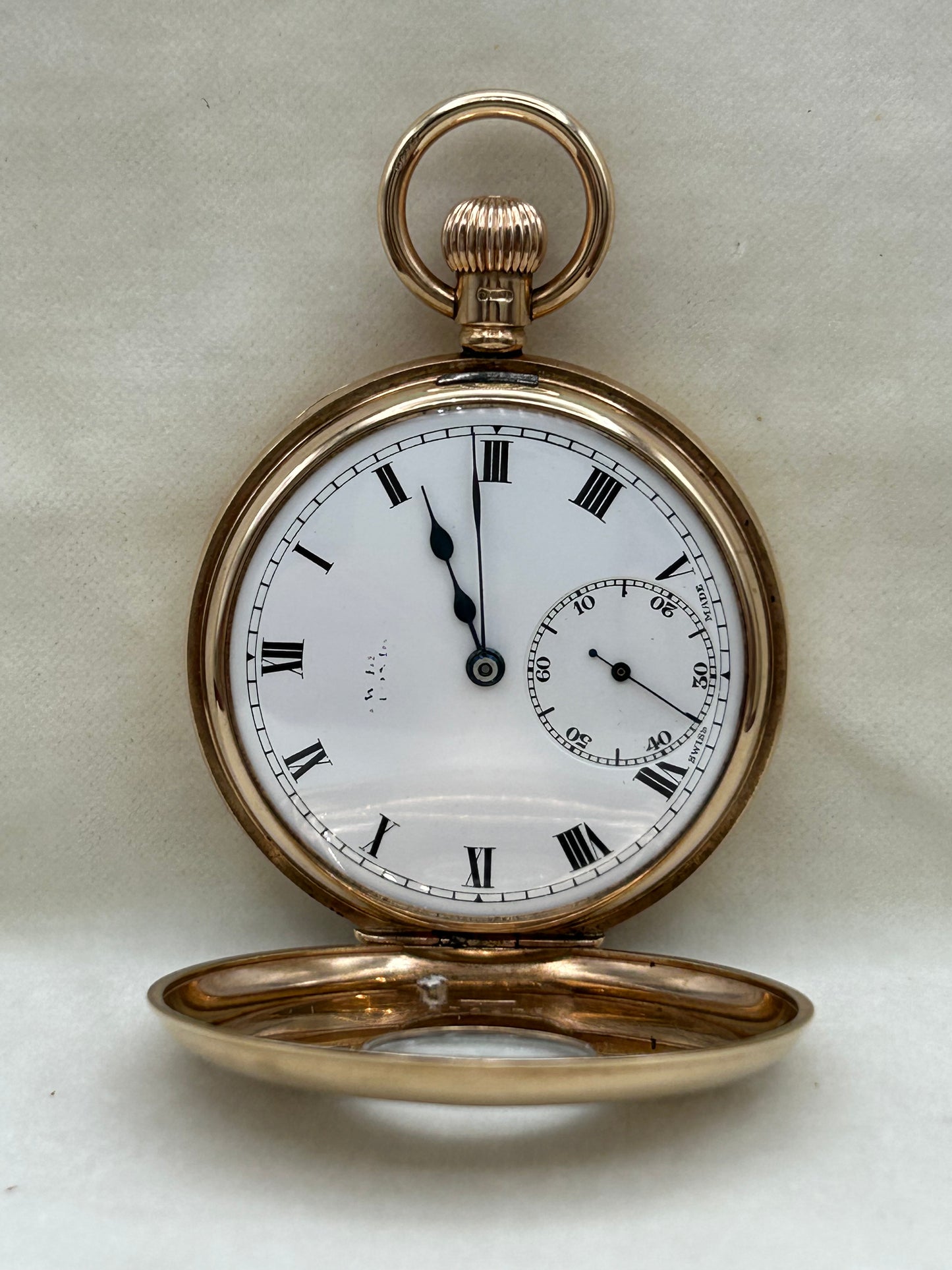 Antique 9ct Gold Half Hunter Pocket-Watch Hallmarked 1926