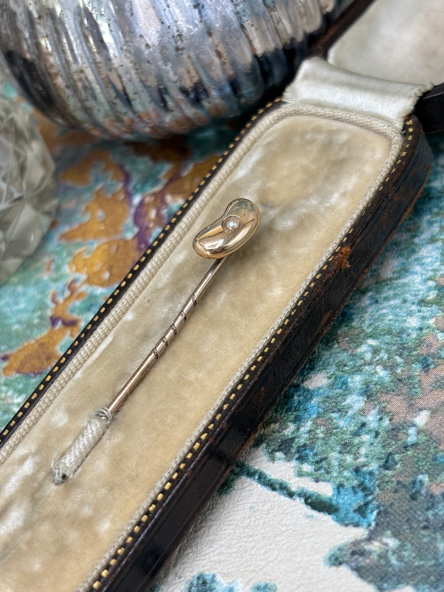 Antique 15ct Gold Bean Brooch Stick Pin