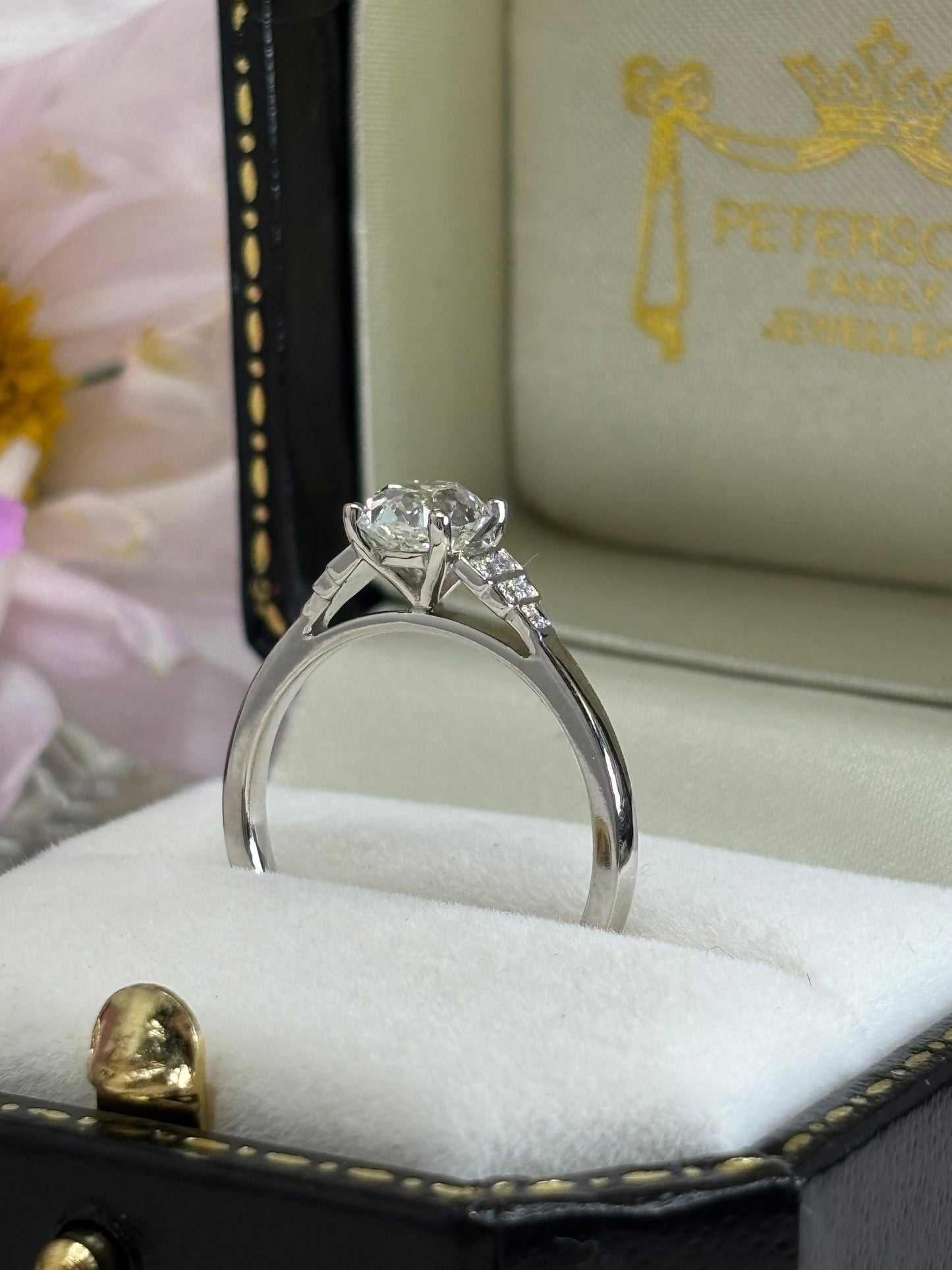Platinum Diamond Art Deco Style Ring