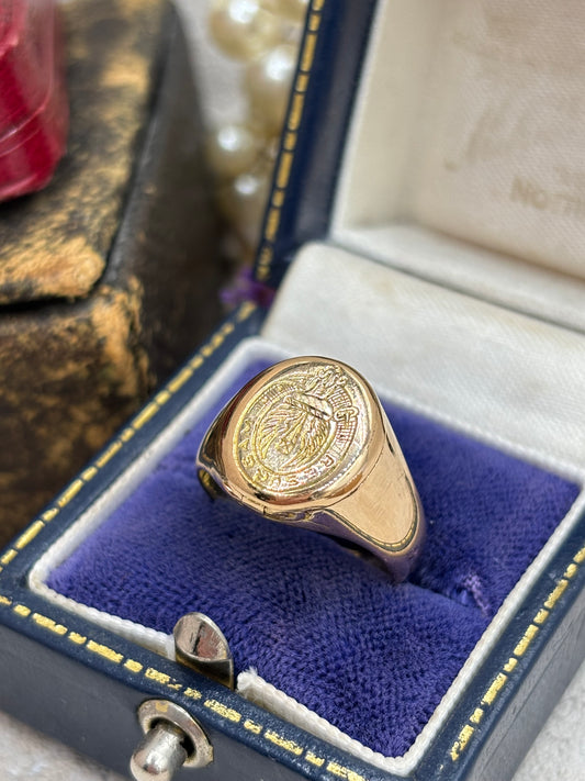 18ct Gold Poison Locket Signet Ring - Rare