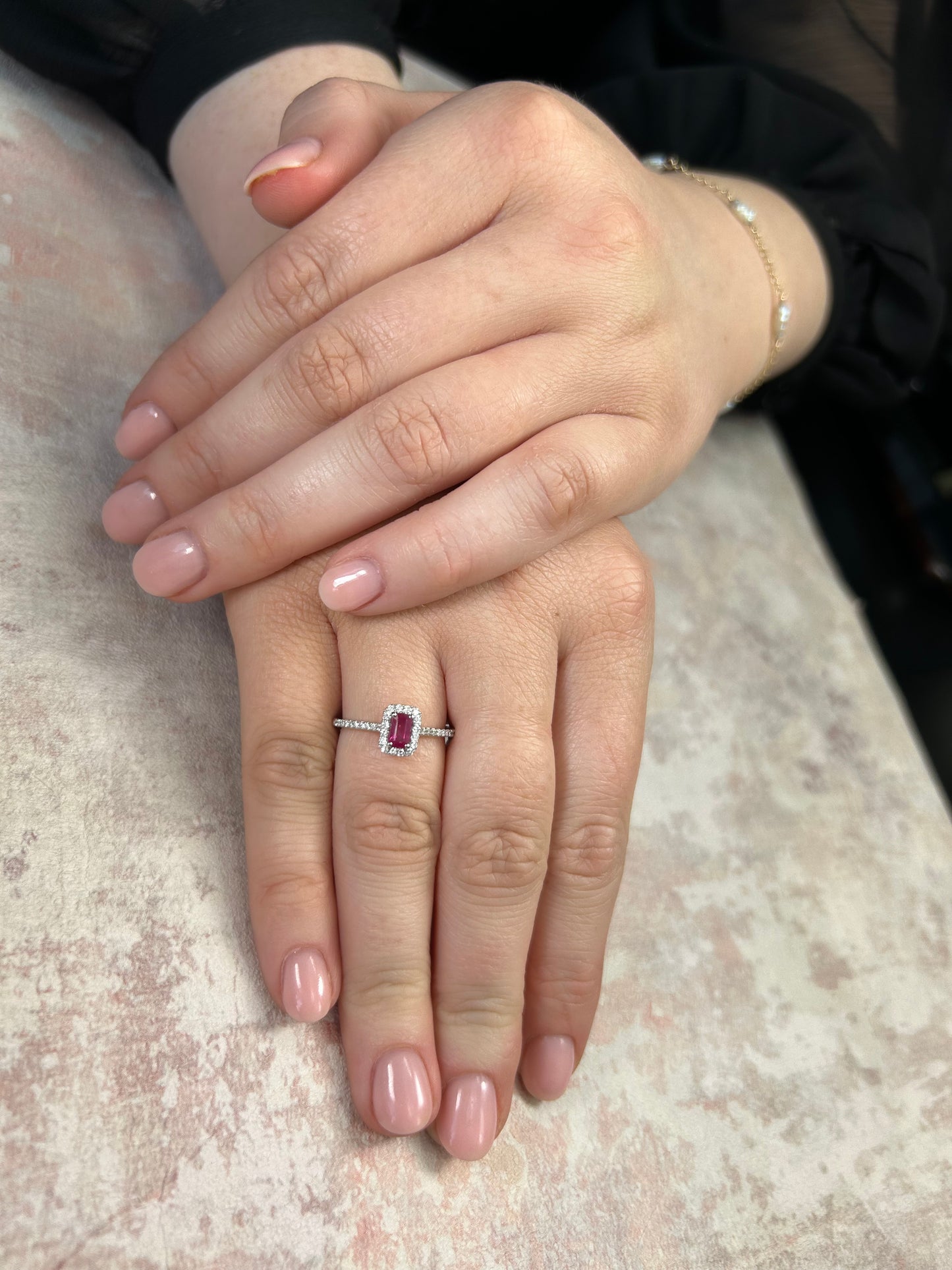 Platinum Ruby and Diamond Ring