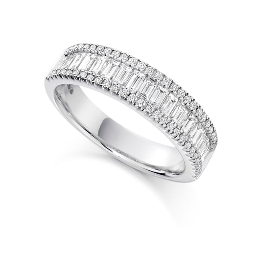 Platinum Diamond Triple Row Wedding Eternity Ring (#1295)