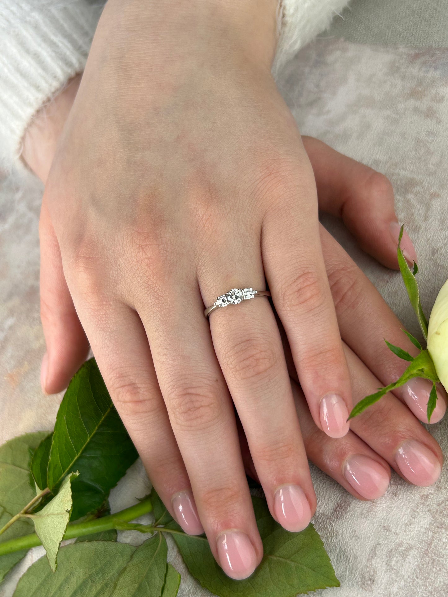 Vintage Style Platinum Diamond Engagement Ring