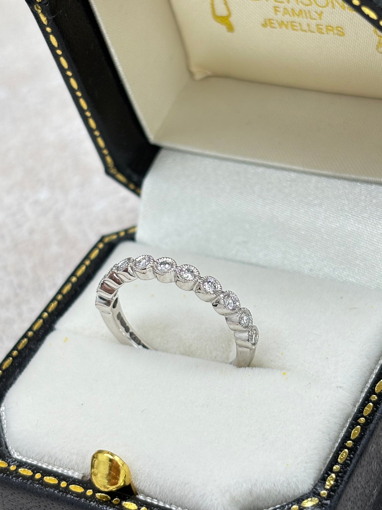 Platinum Vintage Style Diamond Eternity Ring - 0.33ct