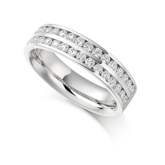 Platinum Diamond Double Row Wedding Eternity Ring (#1077)