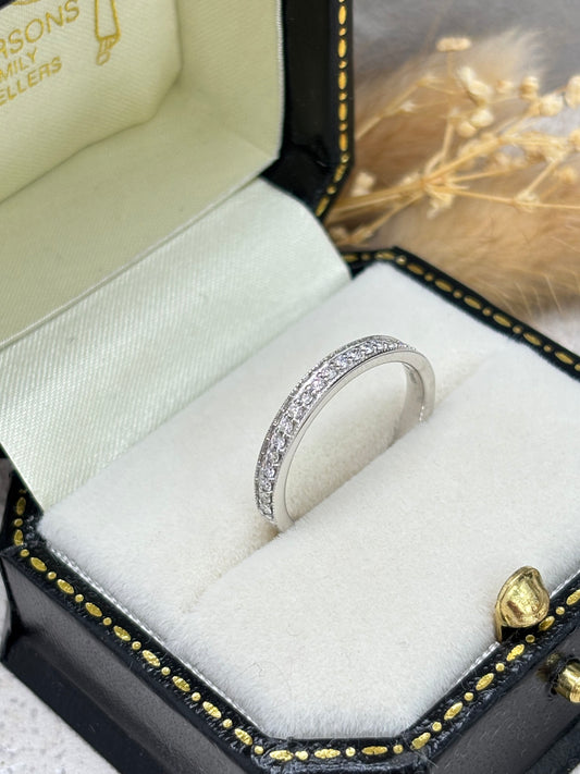 Platinum Vintage Style Diamond Eternity Ring - 0.20ct