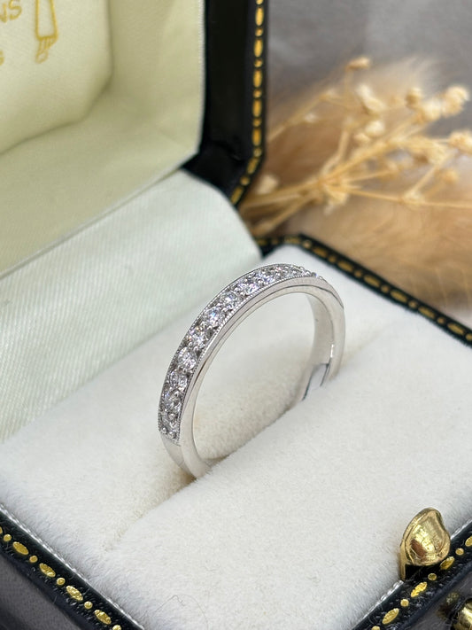 Platinum Vintage Style Diamond Eternity Ring - 0.50ct