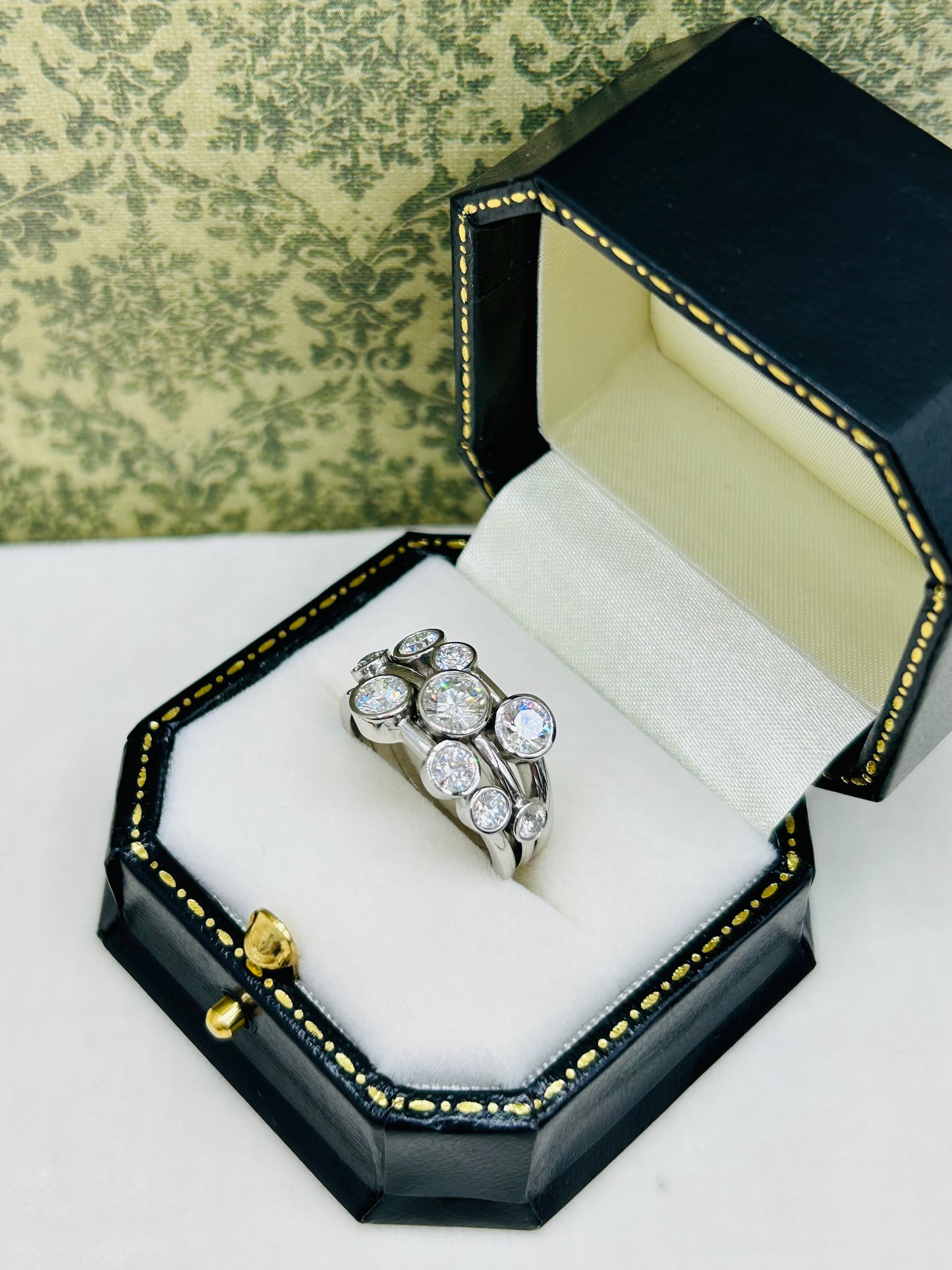 Platinum Diamond Bubble Ring