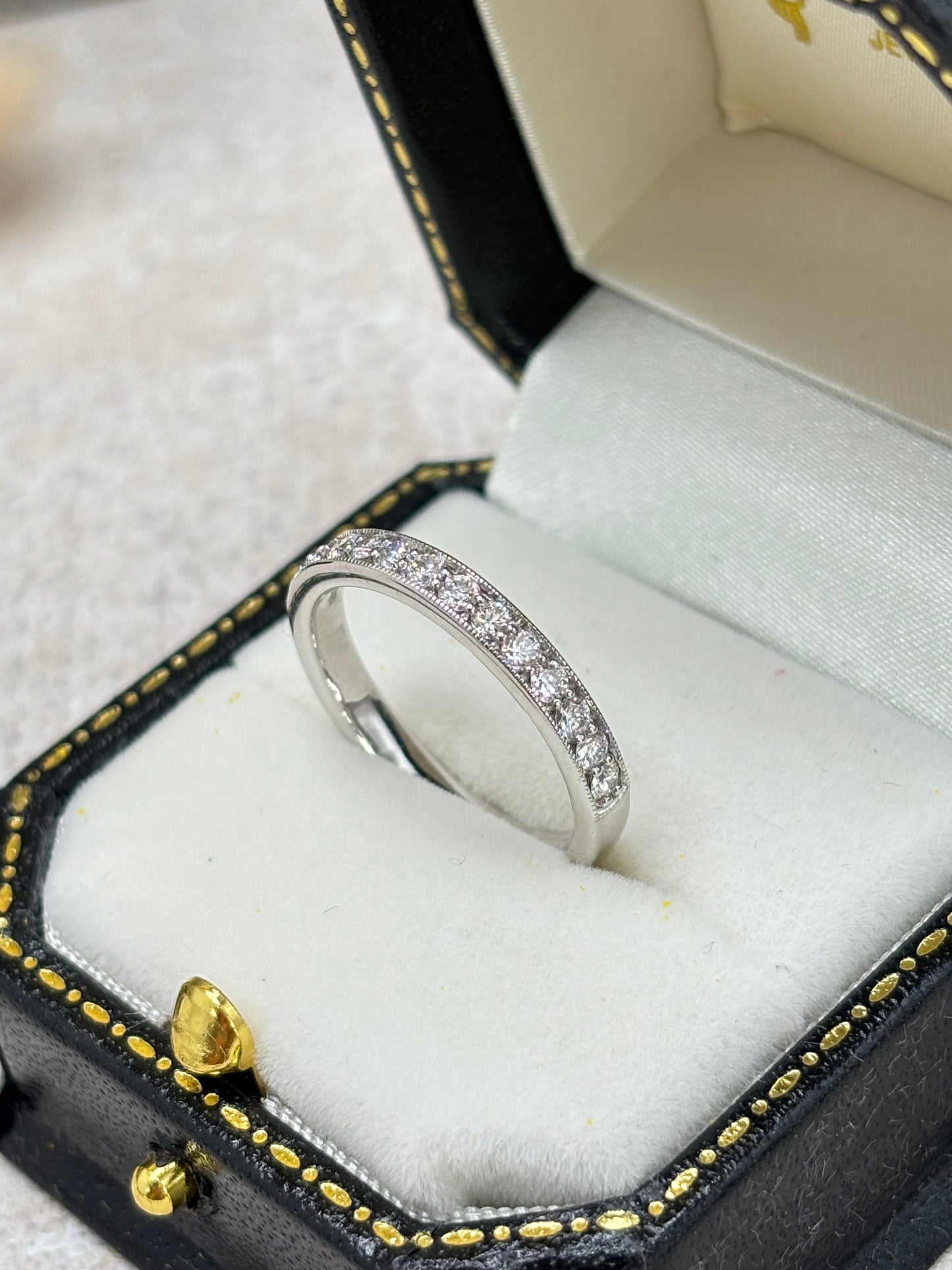 Platinum Vintage Style Diamond Eternity Ring - 0.50ct