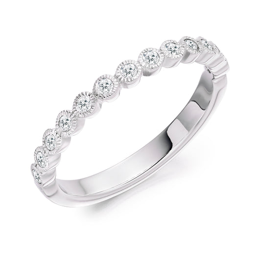 Platinum Rub-over Diamond Wedding Eternity Ring (#2503)