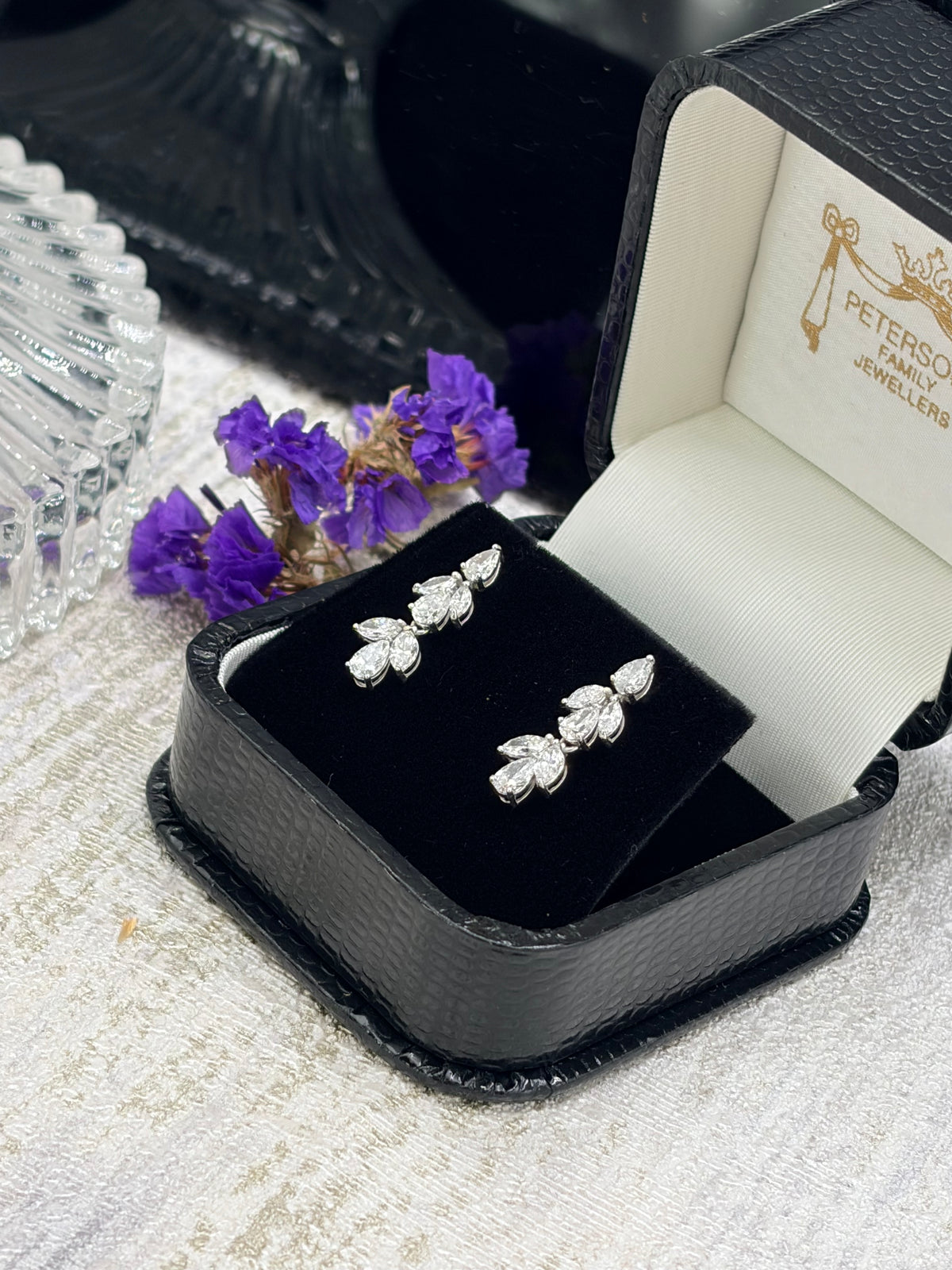 18ct White Gold Diamond Drop Earrings 1.50ct -Lab Created