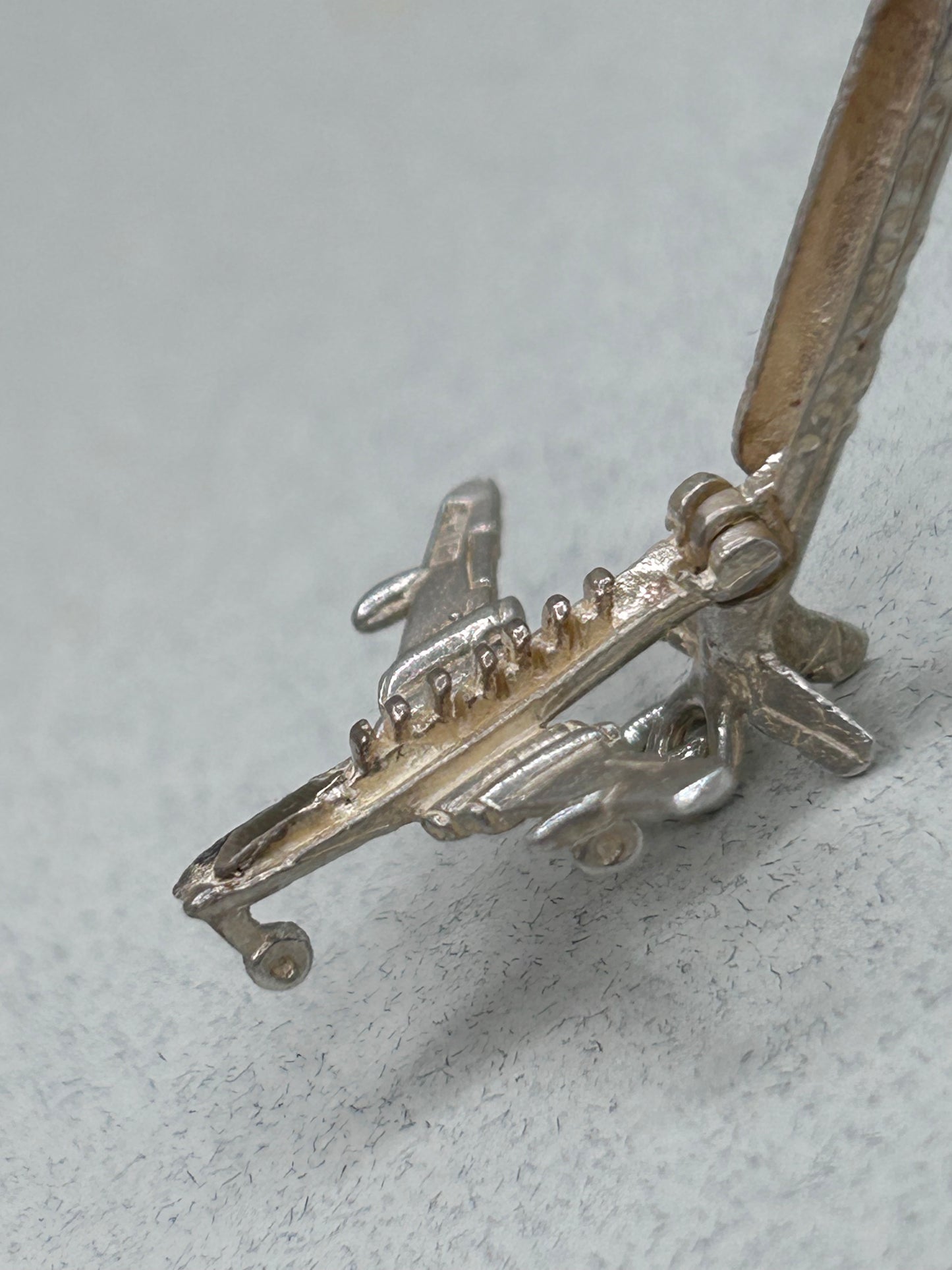 Vintage Silver Charm Boeing Jet Aeroplane