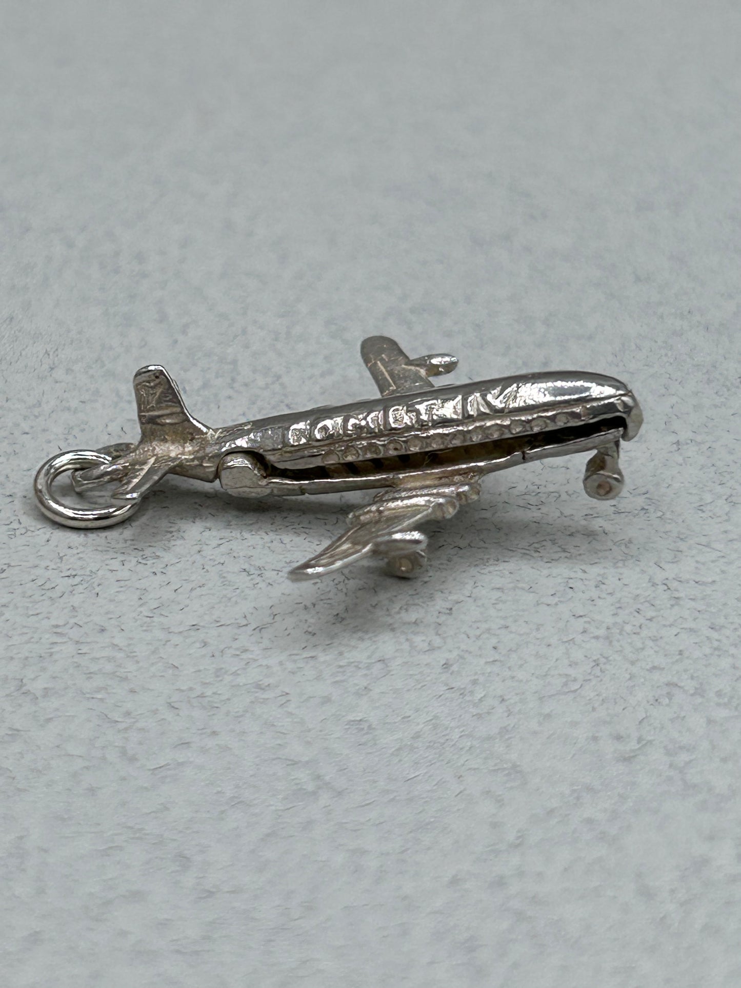 Vintage Silver Charm Boeing Jet Aeroplane