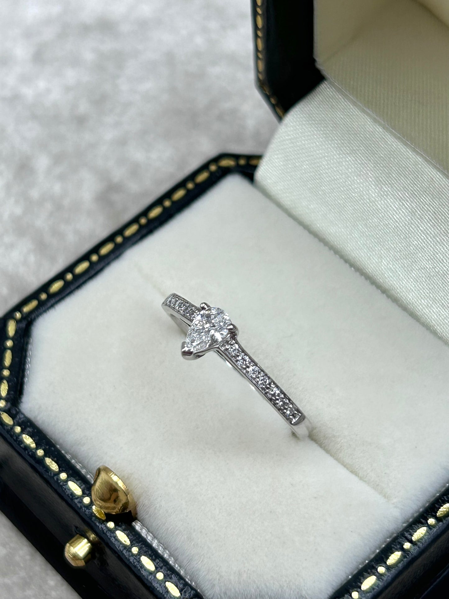 Platinum Pear Cut Diamond Solitaire