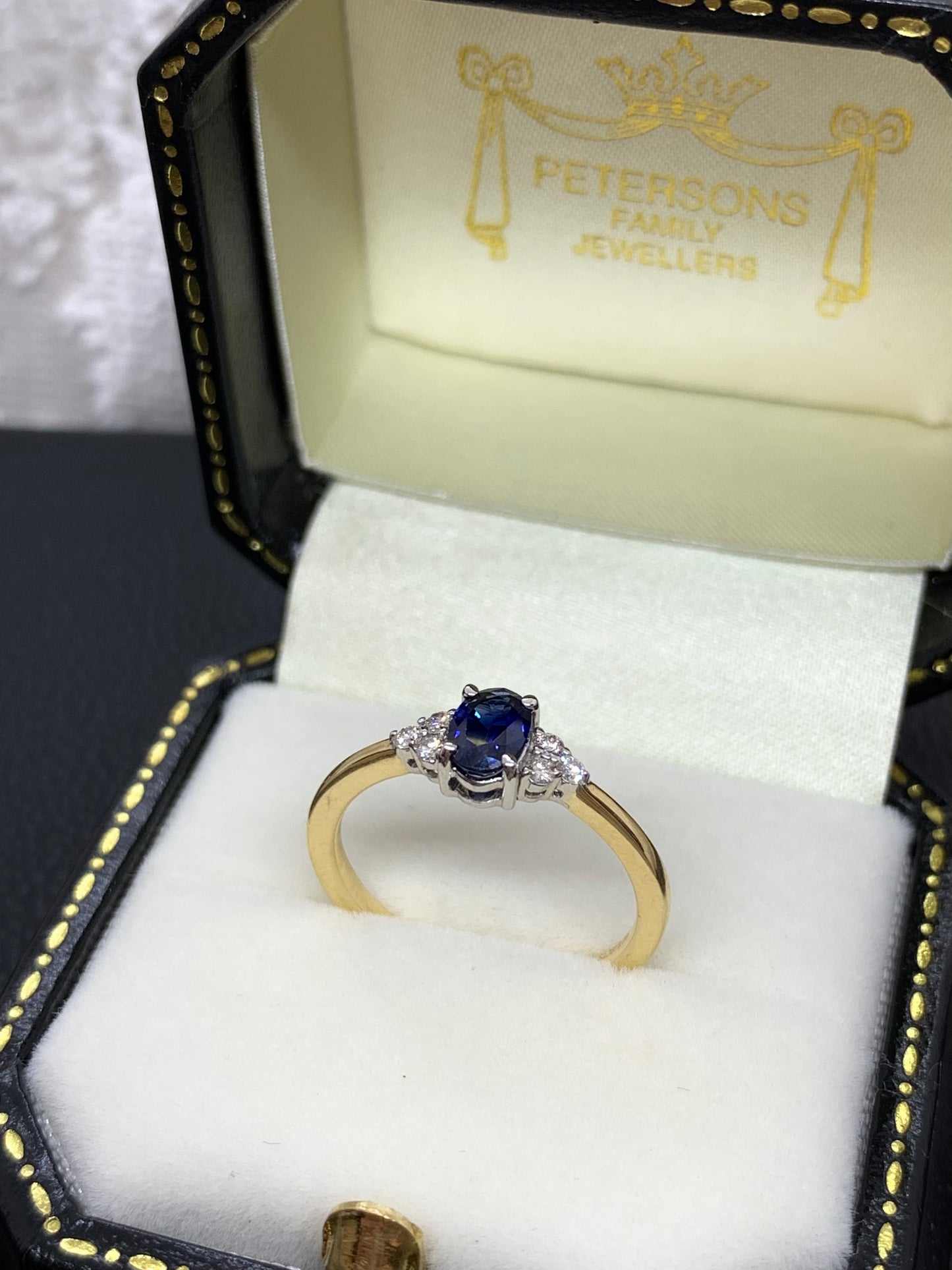 18ct Gold Sapphire and Diamond Engagement Ring.