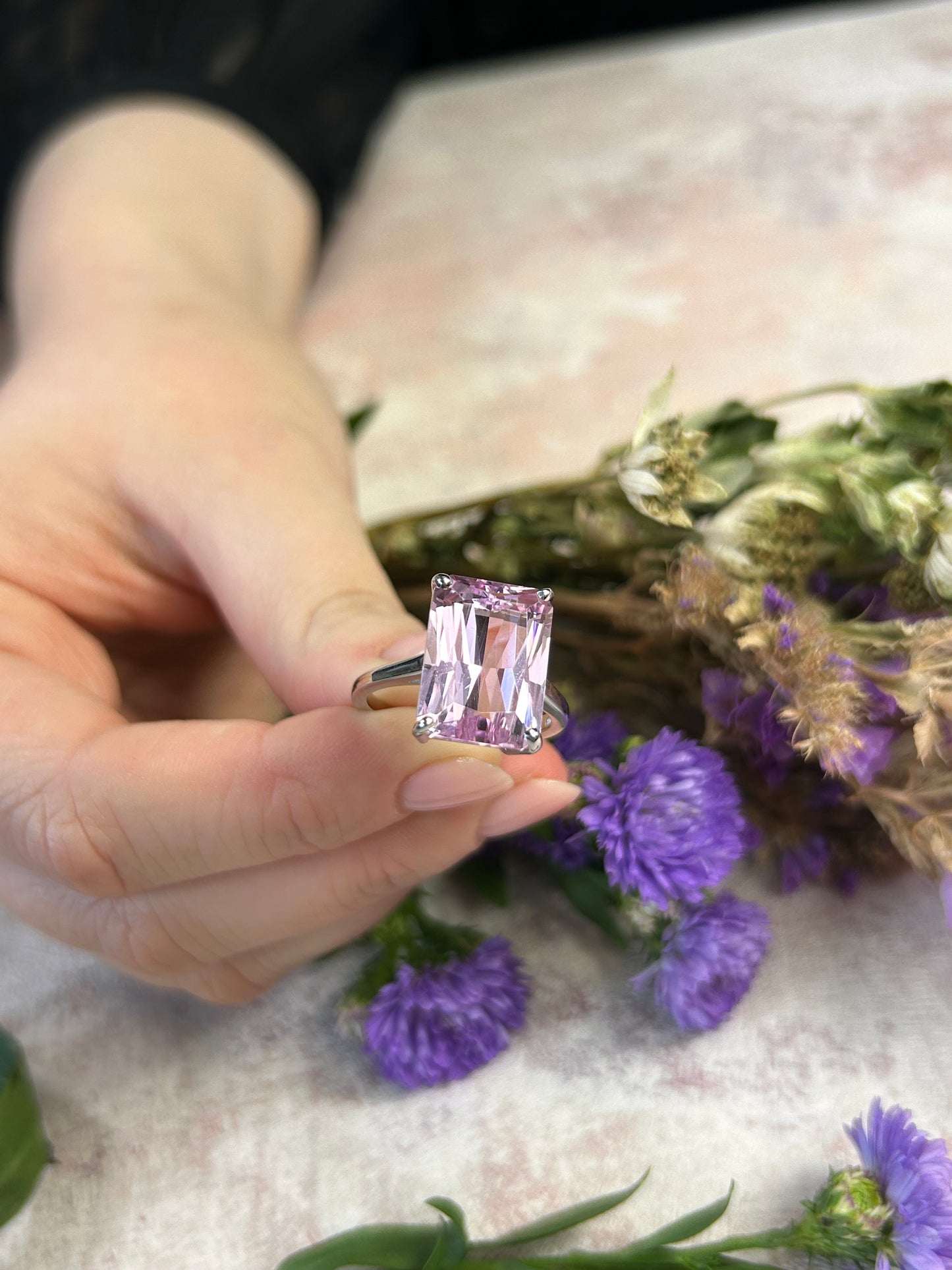 Kunzite Statement Ring