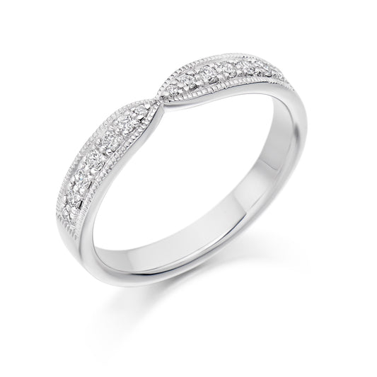 Platinum Shaped Diamond Wedding Eternity Ring (#2295)
