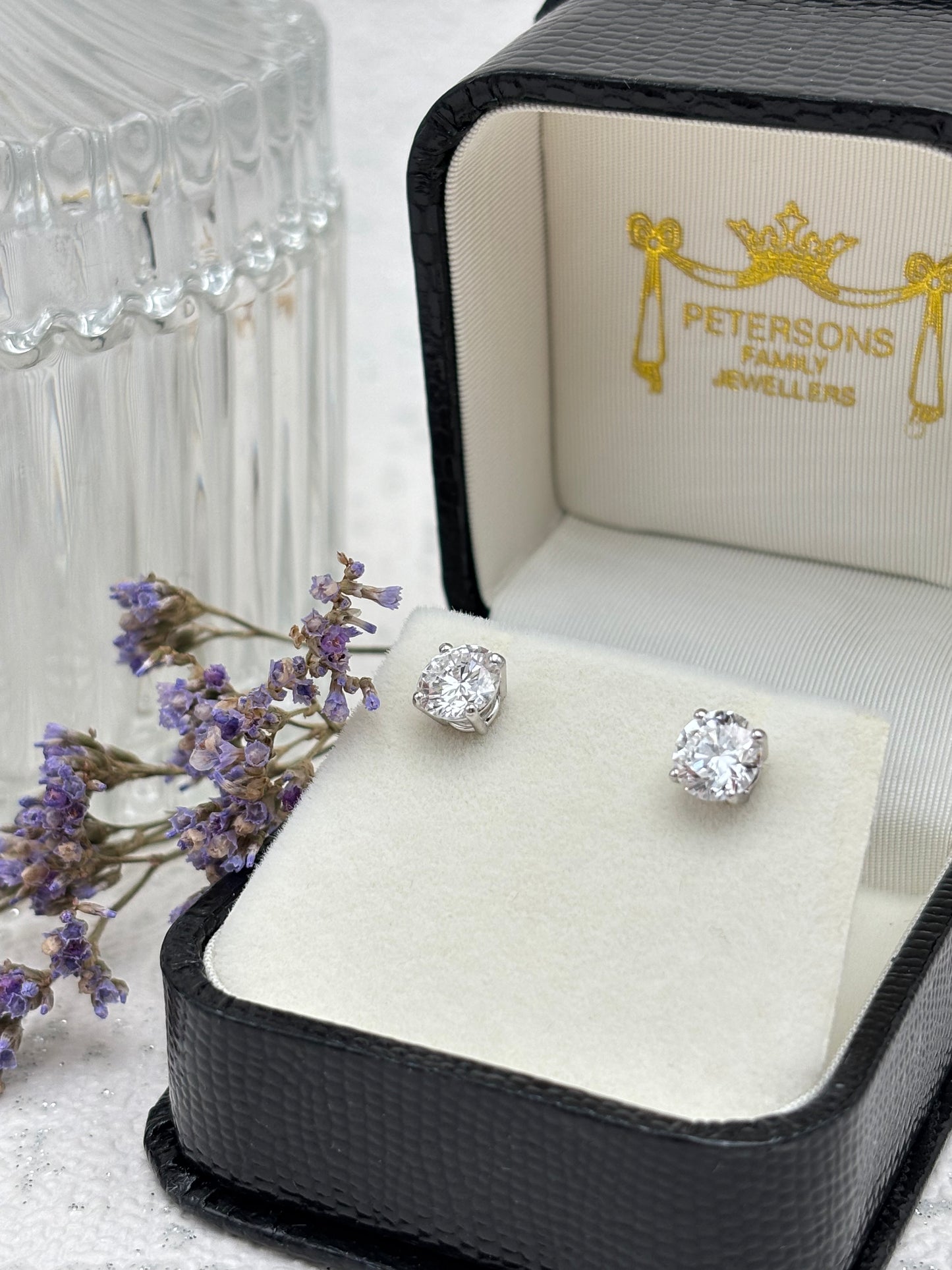 Diamond Ear Studs 18ct White Gold 1.50ct -Lab Created