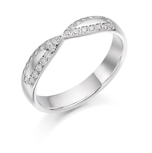 Platinum Shaped Diamond Wedding Eternity Ring (#2286)