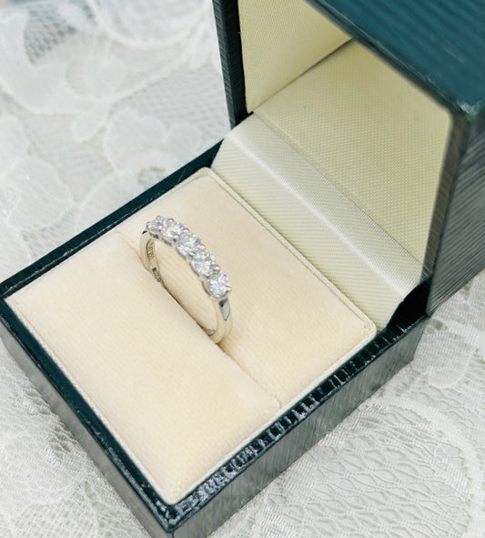 Platinum Five Stone Diamond Eternity Ring 0.75ct