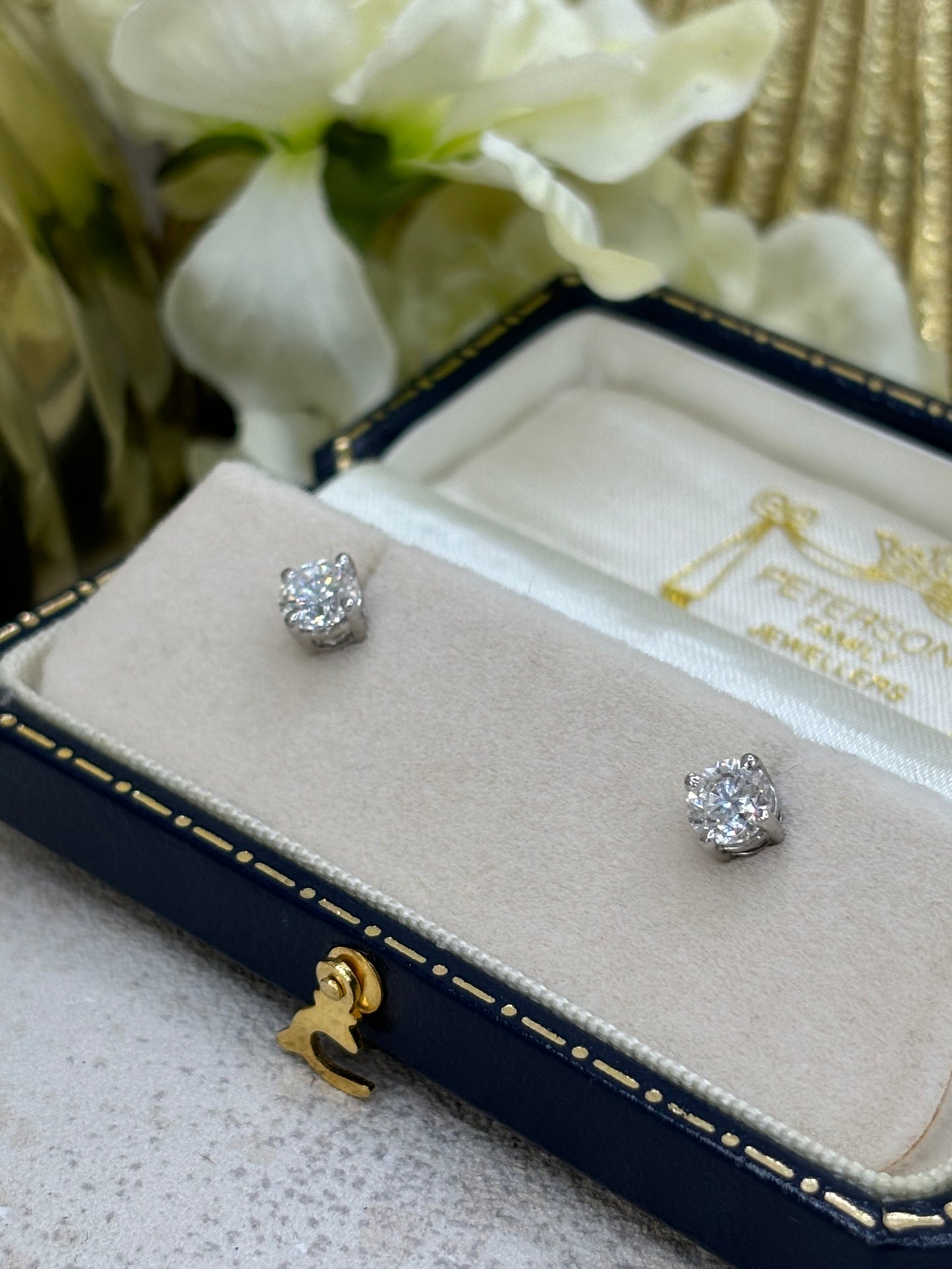 Diamond Ear Studs 1.00ct 18ct White Gold