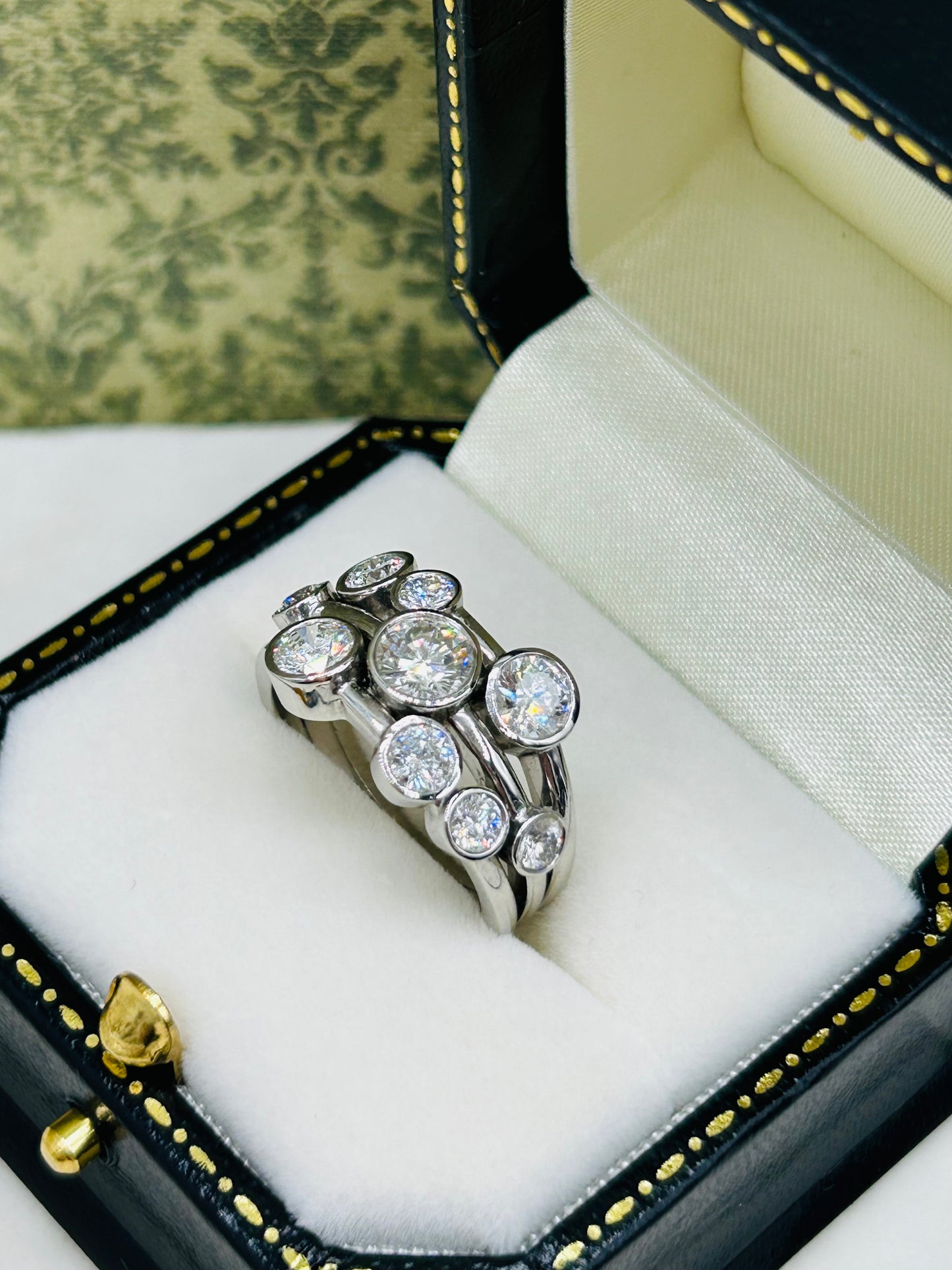Platinum Diamond Bubble Ring