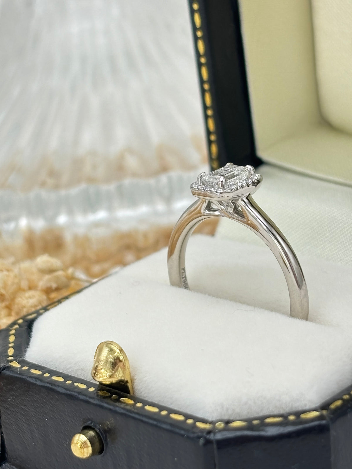 Platinum Emerald Cut Diamond Ring