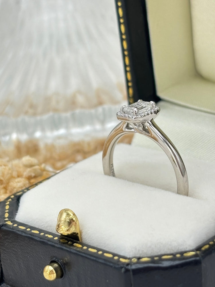 Platinum Emerald Cut Diamond Ring