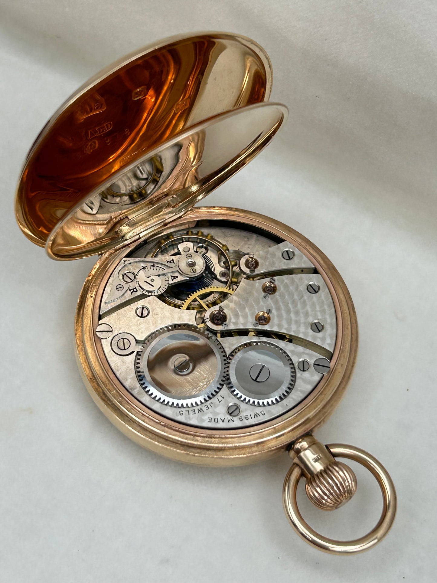 Antique 9ct Gold Half Hunter Pocket-Watch Hallmarked 1926