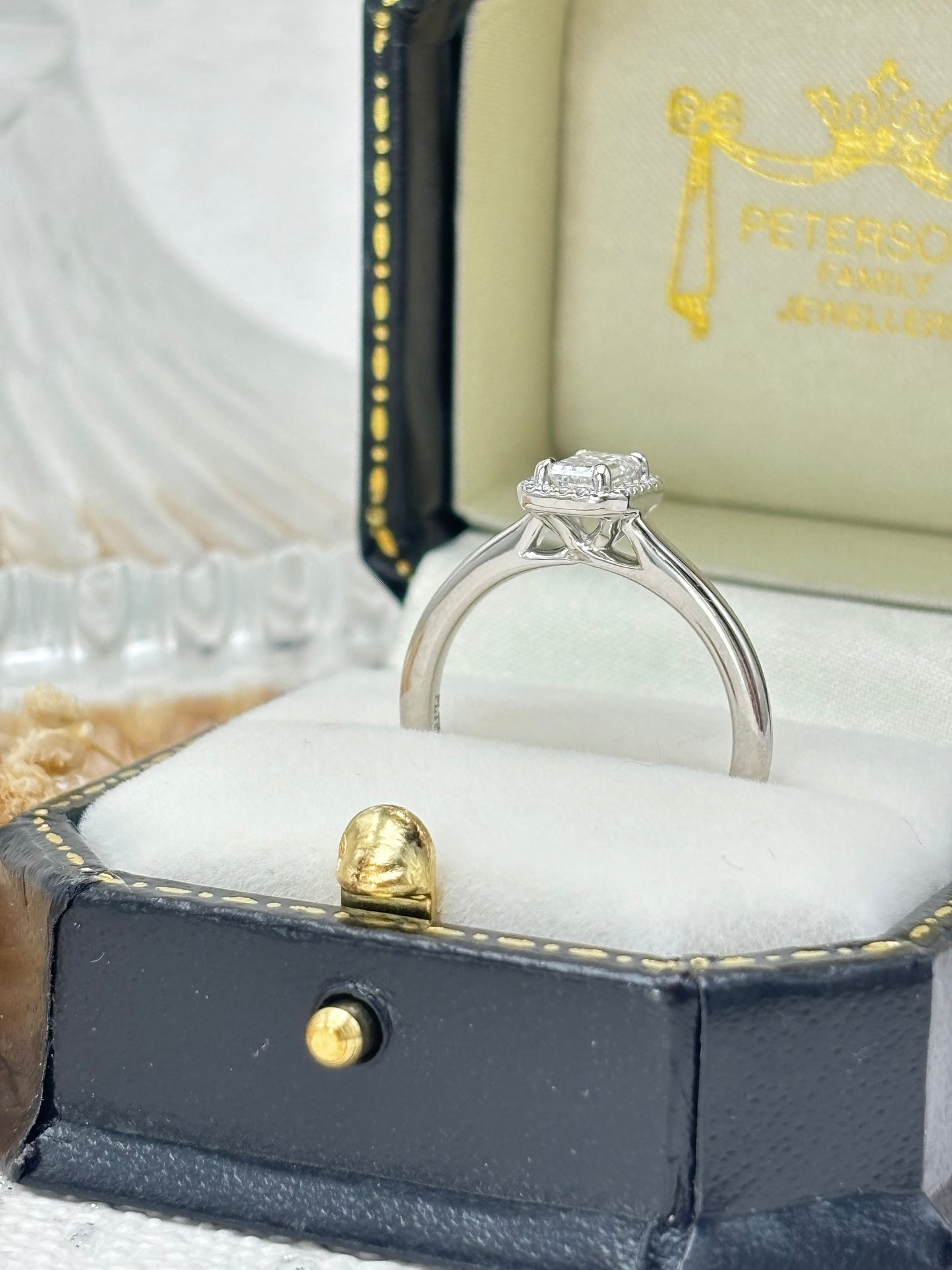 Platinum Emerald Cut Diamond Ring