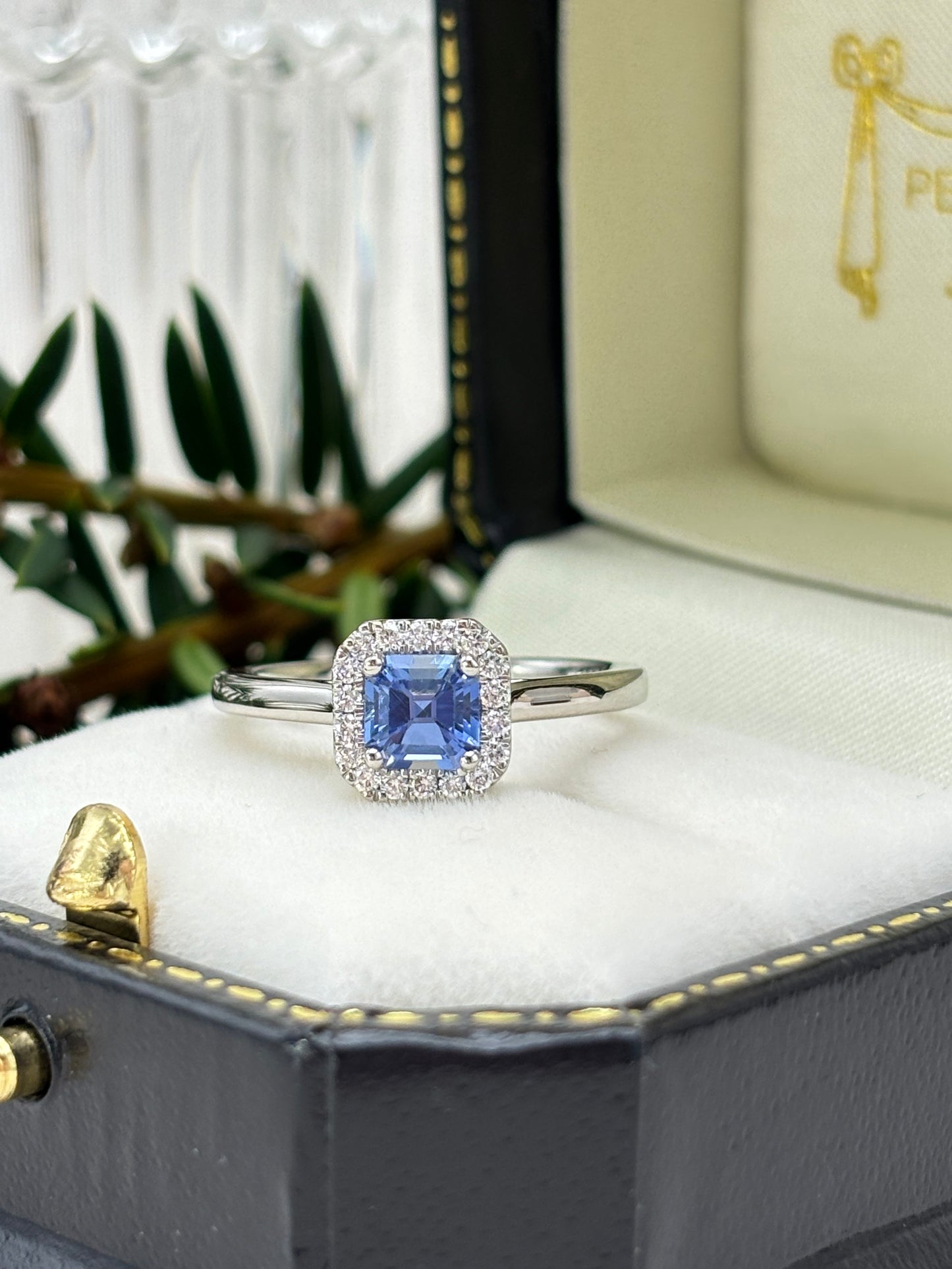 Platinum Tanzanite and Diamond Cluster Ring