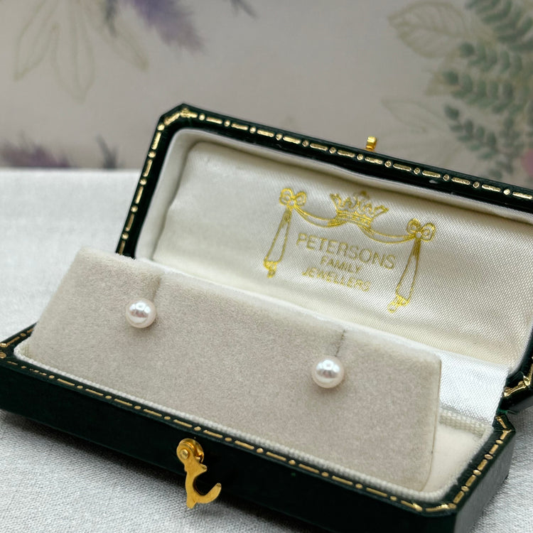 9ct Gold Cultured Pearl Ear Studs 4.00mm