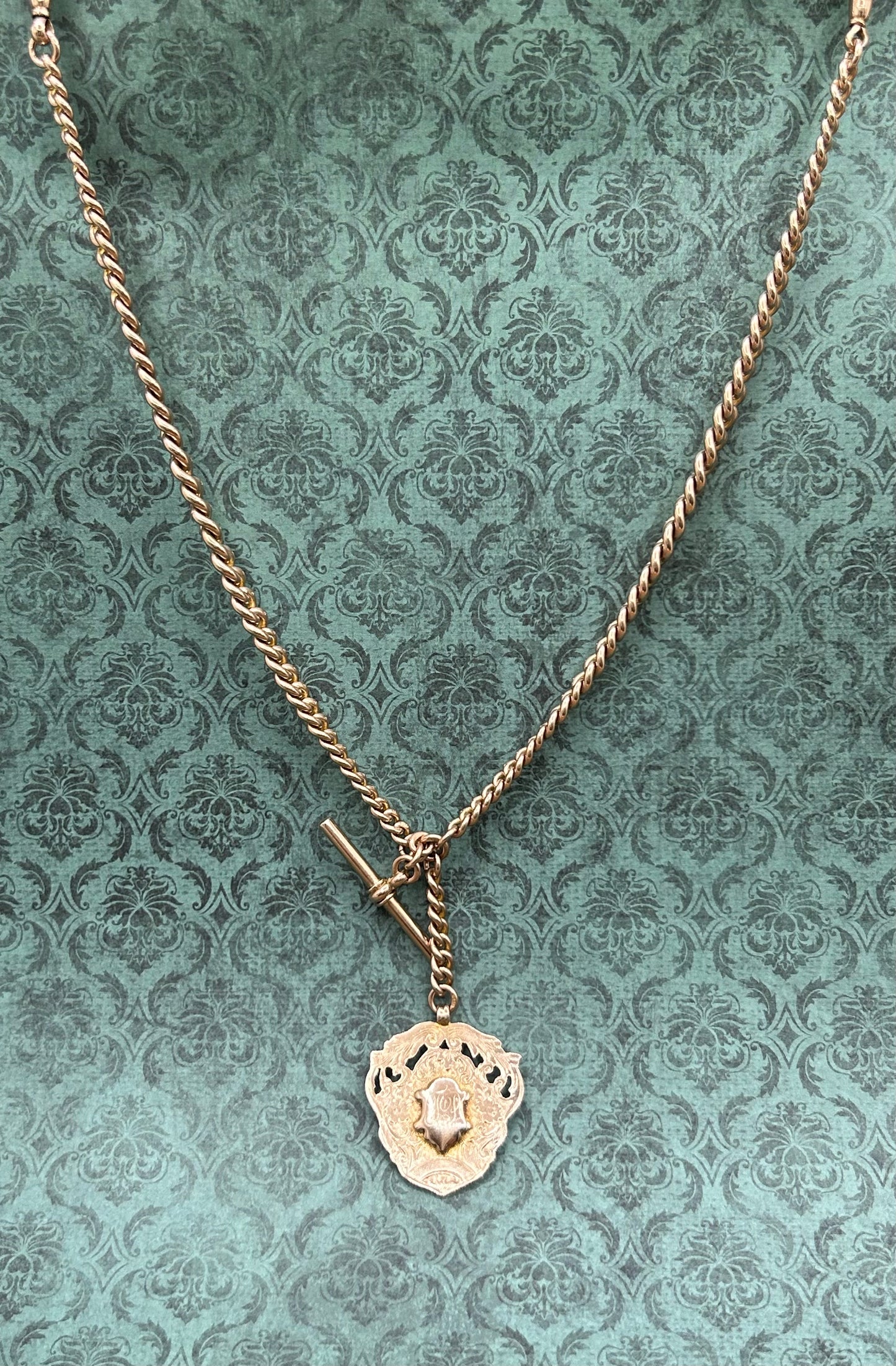 Antique 9ct Rose Gold Double Albert Watch Chain