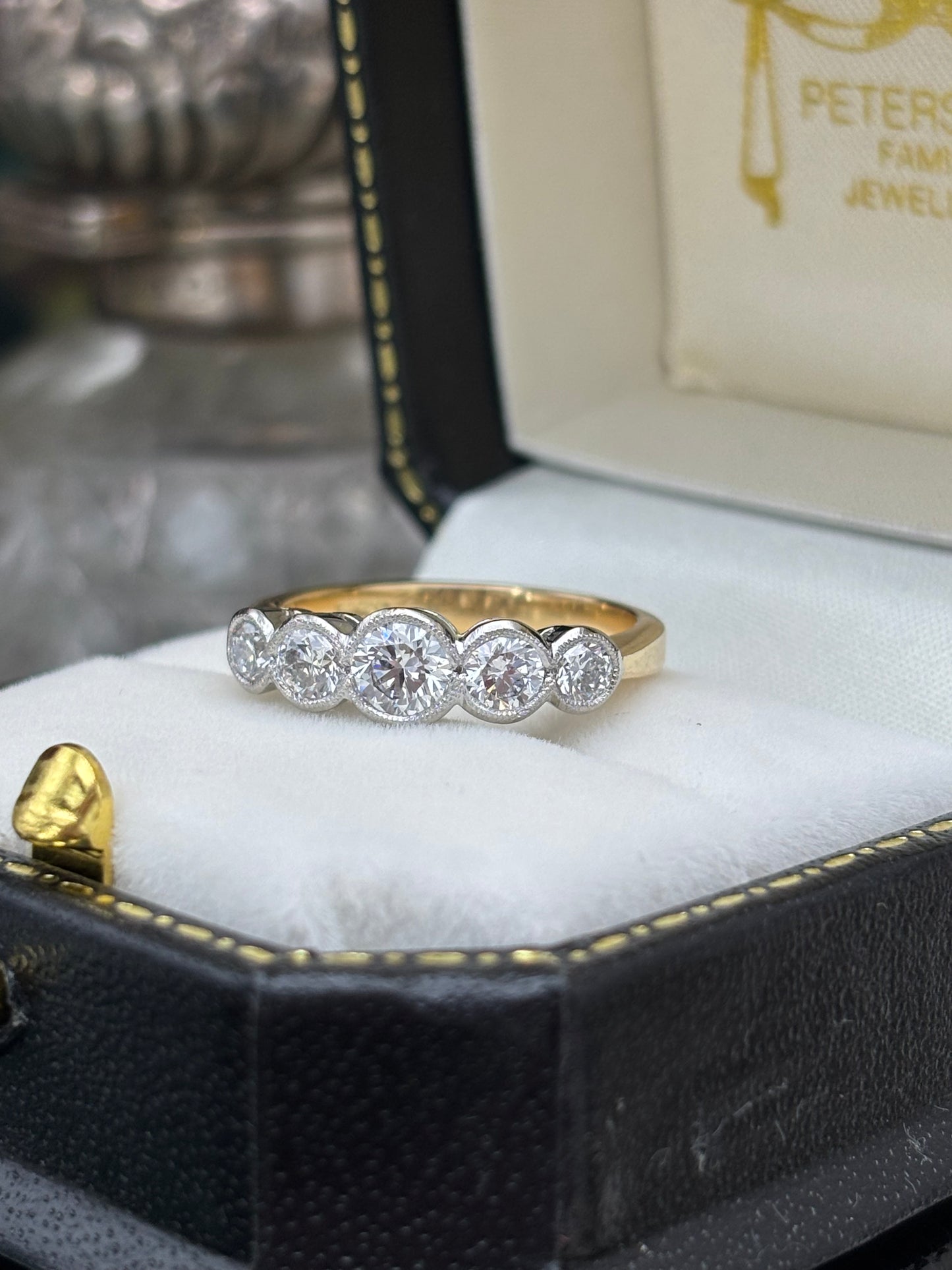 18ct Gold and Platinum Five Stone Diamond Ring